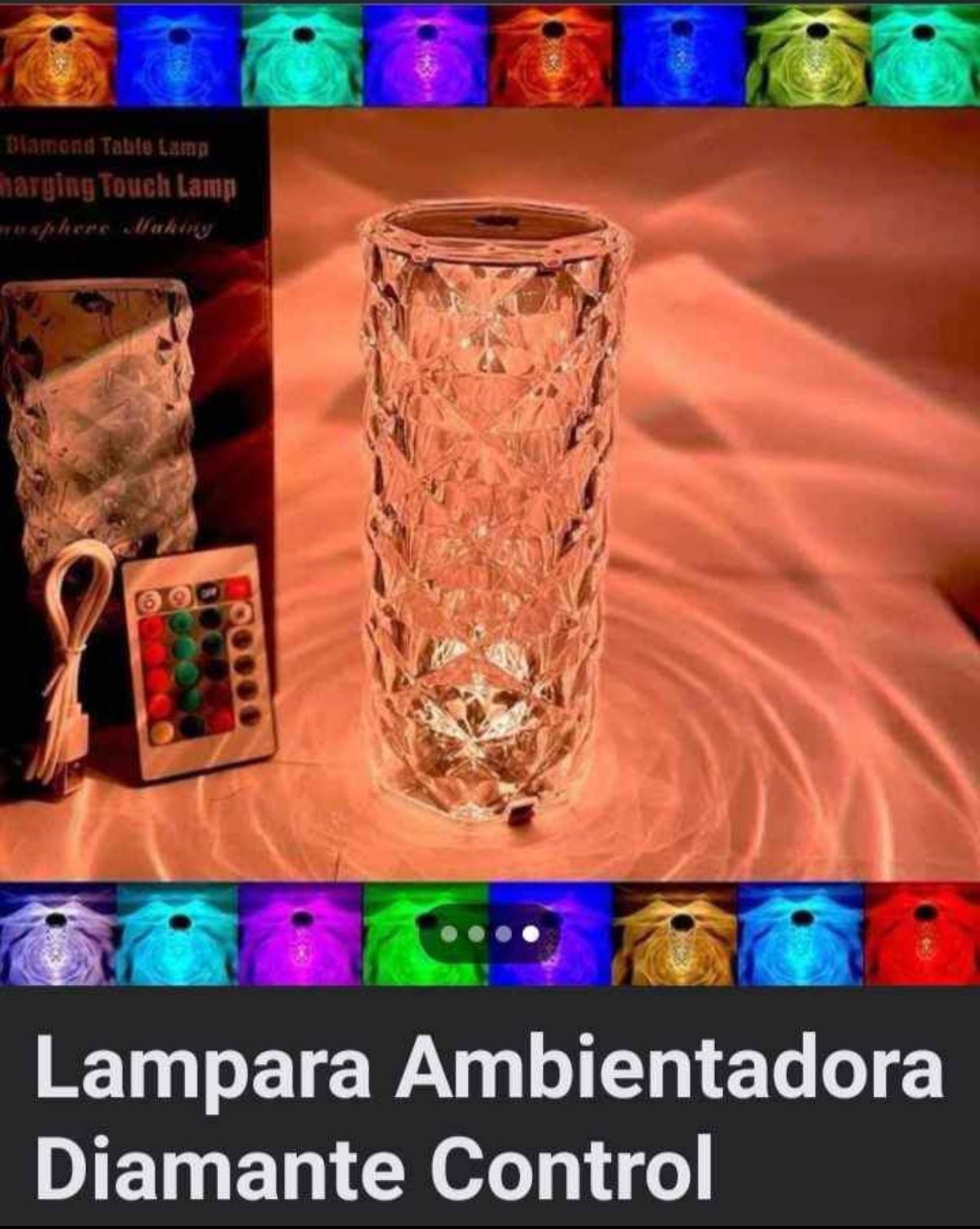 LAMPARA LED DECORATIVA COLORES - CON CONTROL REMOTO