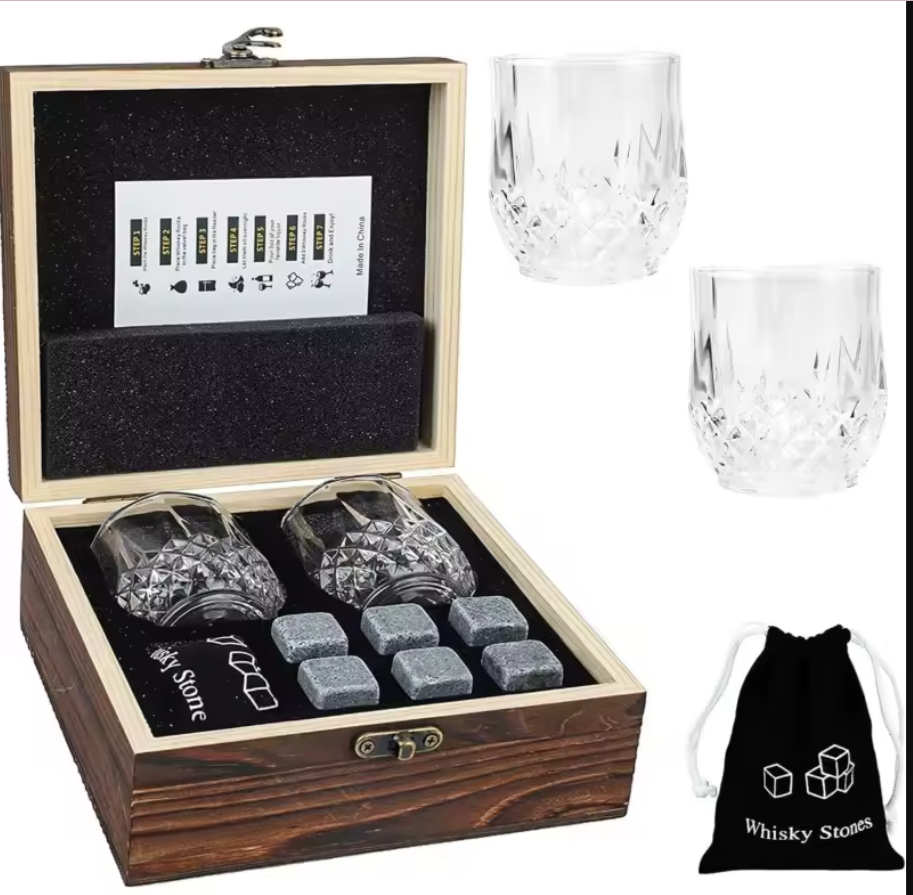 VASOS + PIEDRAS ENFRIADORAS WHISKY