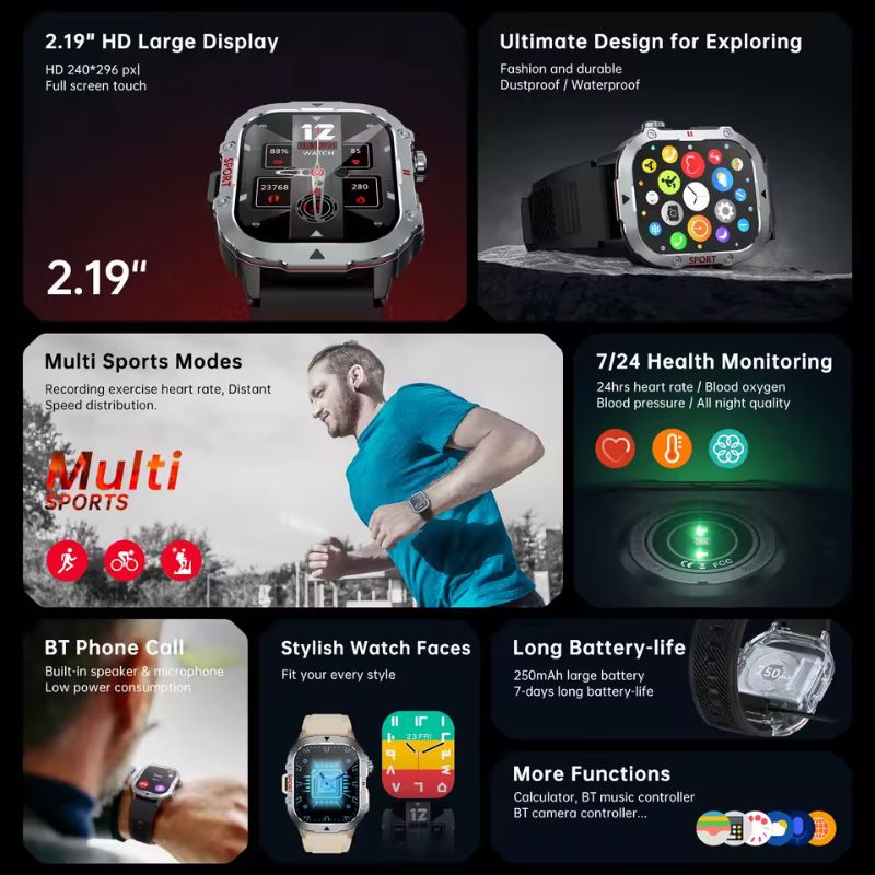 Smartwatch C30 Pro Hombre Pantalla Grande