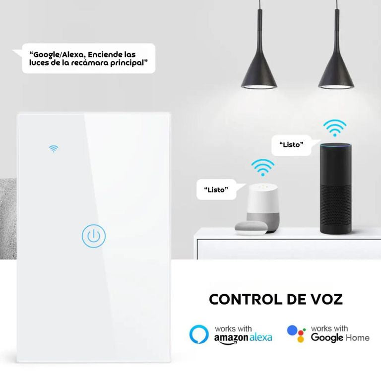 INTERRUPTOR INTELIGENTE WIFI ALEXA 1 BOT
