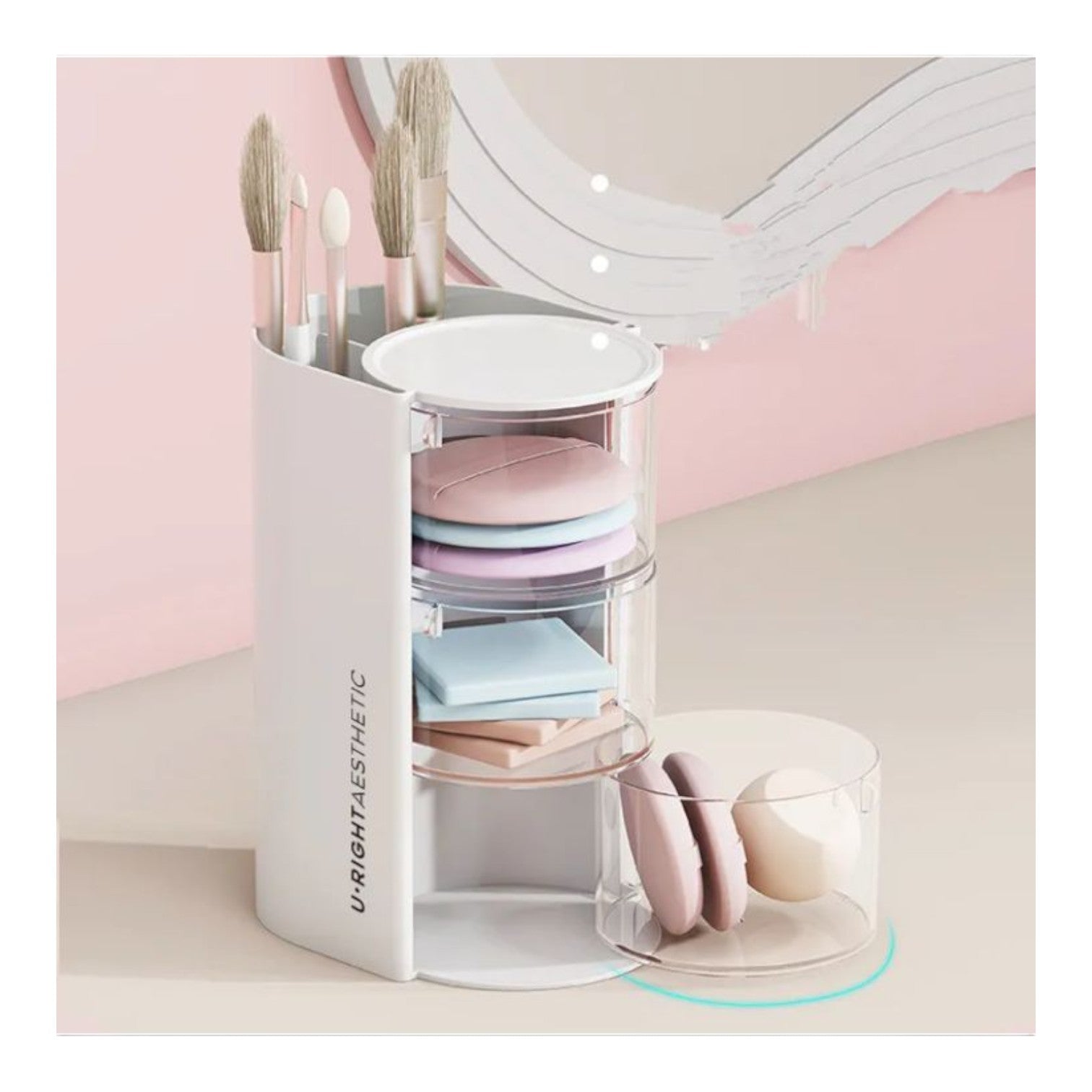 Organizador De Maquillaje y Brochas 18cm